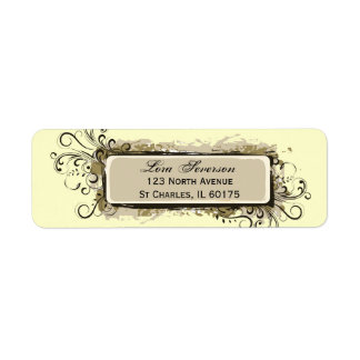 Abstract Floral Return Address Label
