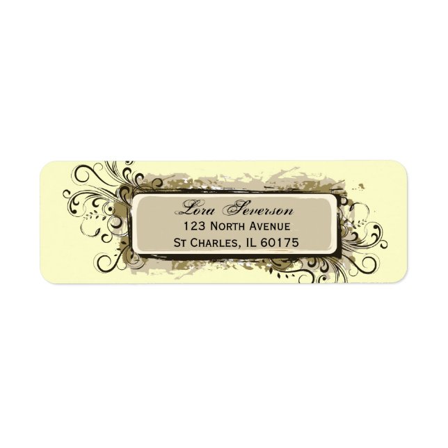 Abstract Floral Return Address Label (Front)