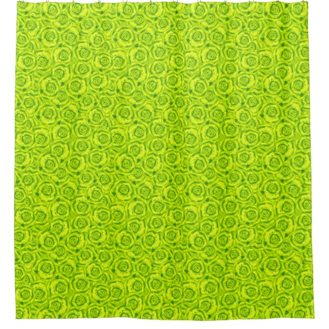 Abstract floral roses pattern shower curtain (Front)