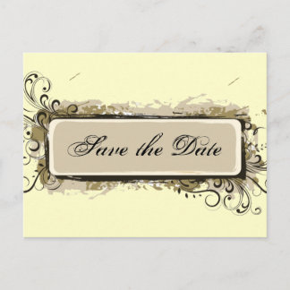 Abstract Floral Save the Date Announcement Postcard