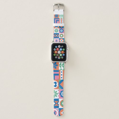 Abstract Floral Scandinavian Folk Pattern Apple Watch Band