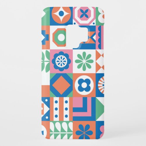Abstract Floral Scandinavian Folk Pattern Case_Mate Samsung Galaxy S9 Case