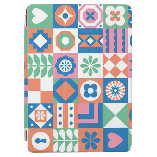 Abstract Floral Scandinavian Folk Pattern iPad Air Cover