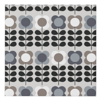 Abstract floral seamless pattern. Nordic style. Vi Faux Canvas Print