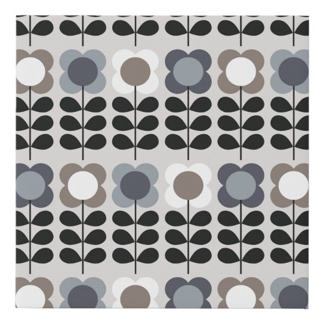 Abstract floral seamless pattern. Nordic style. Vi Faux Canvas Print (Front)