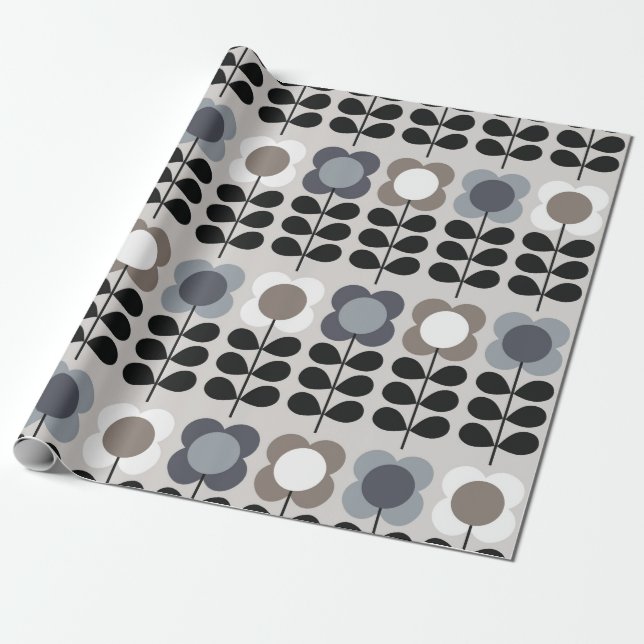 Abstract floral seamless pattern. Nordic style. Vi Wrapping Paper (Unrolled)