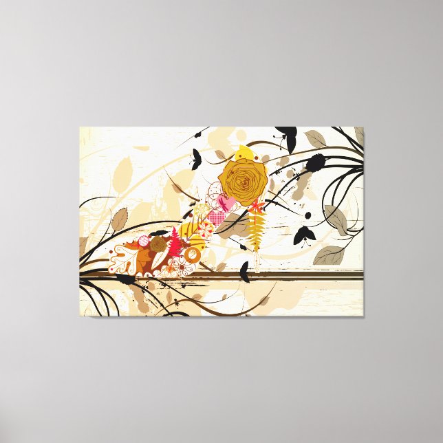 Abstract Floral Shoe Wrapped Canvas (Front)