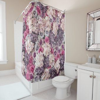 Abstract Floral Shower Curtain | Zazzle