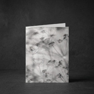 Abstract floral silhouettes, monochrome, Sympathy Card