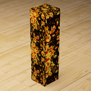 Abstract floral sparkle glass texture wine box