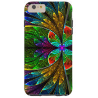 Abstract Floral Stained Glass 1 Tough iPhone 6 Plus Case