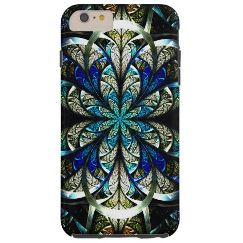 Abstract Floral Stained Glass 2 Tough iPhone 6 Plus Case