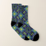 Abstract Floral Stained Glass Geometric Pattern Socks at Zazzle