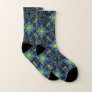 Abstract Floral Stained Glass Geometric Pattern Socks