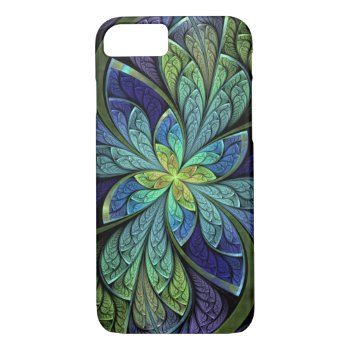 Abstract Floral Stained Glass La Chanteuse Iv Iphone 8/7 Case by skellorg at Zazzle
