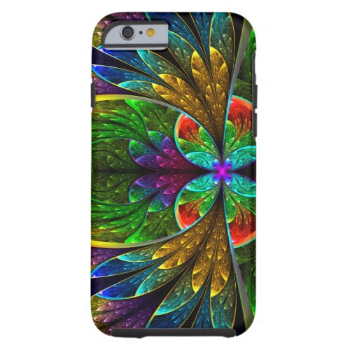 Abstract Floral Stained Glass Pattern Tough iPhone 6 Case