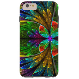 Abstract Floral Stained Glass Pattern Tough iPhone 6 Plus Case