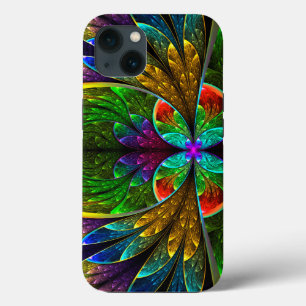 Abstract Floral Stained Glass Pattern iPhone 13 Case