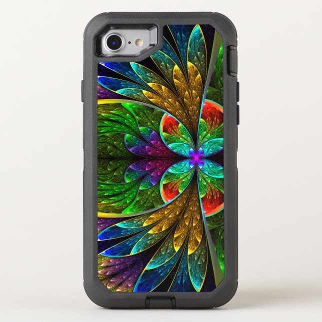 Abstract Floral Stained Glass Pattern OtterBox iPh Otterbox iPhone Case (Back)