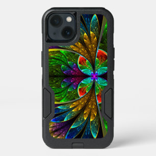 Abstract Floral Stained Glass Pattern iPhone 13 Case
