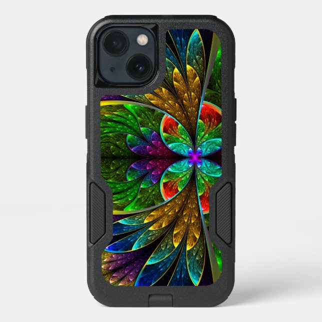 Abstract Floral Stained Glass Pattern Otterbox iPhone Case (Back)