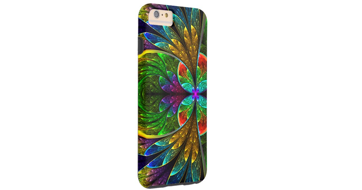 Abstract Floral Stained Glass Pattern Tough iPhone 6 Plus Case | Zazzle