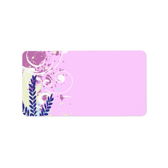 ABSTRACT FLORAL STAR Bat Mitzvah Address Label (Front)