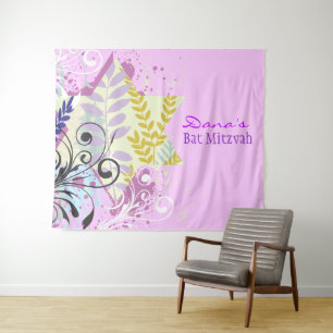 ABSTRACT FLORAL STAR Bat Mitzvah Photo Op Backdrop