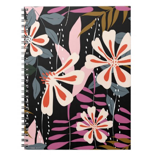 Abstract floral surface pattern seamless backgroun notebook