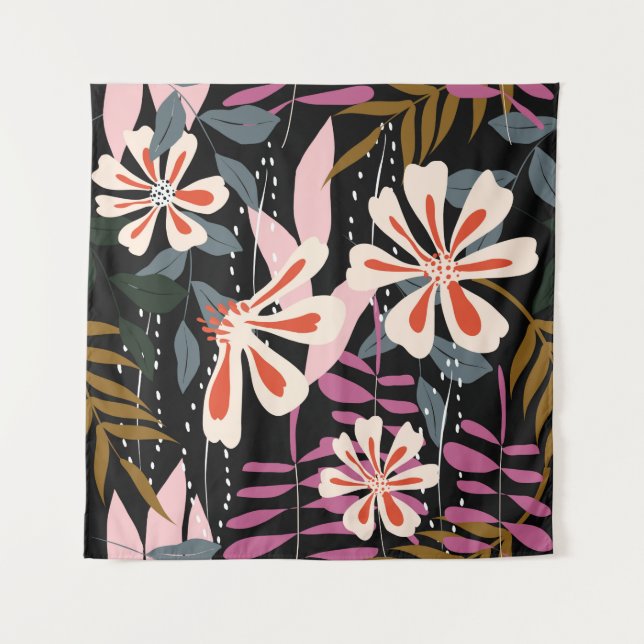 Abstract floral surface pattern seamless backgroun tapestry (Front)