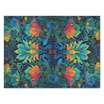 Abstract Floral Swirl Tapestry Bold Vivid Colorful Tissue Paper by minx267 at Zazzle