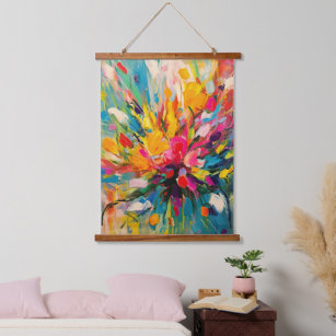 Abstract Floral Symphony Fine Art Hanging Tapestry
