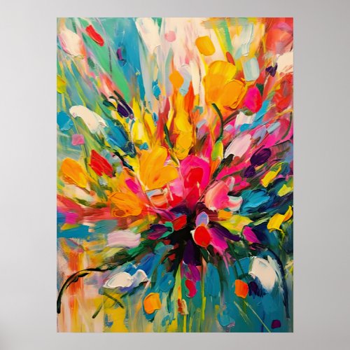 Abstract Floral Symphony Fine Art Poster