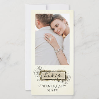 Abstract Floral Thank You Photo Card