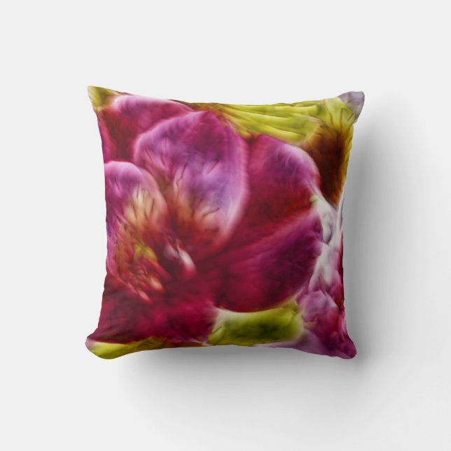 Abstract Floral Throw Pillow (Front)