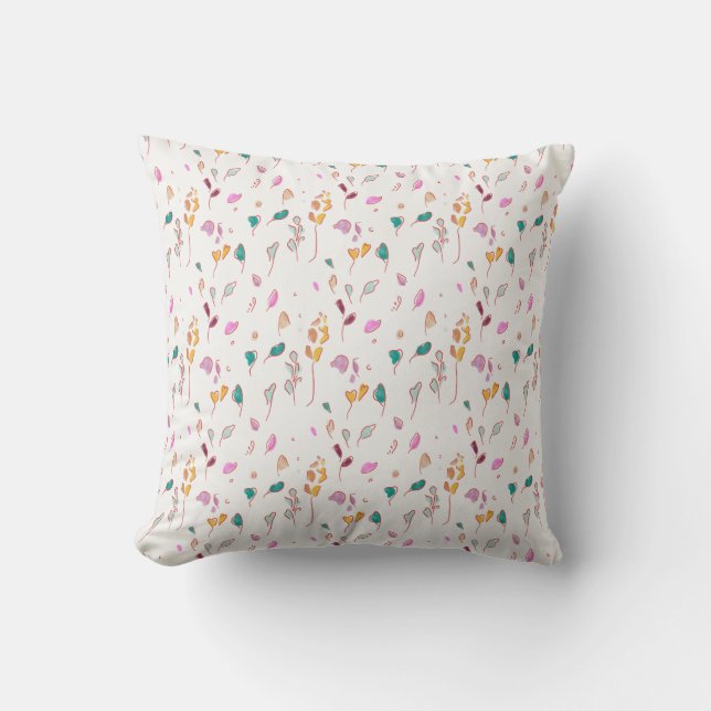 Abstract Floral traces Throw Pillow (Front)