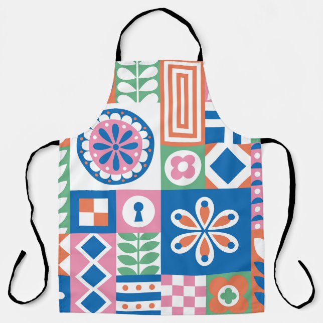 Abstract floral vintage pattern. Scandinavian and  Apron (Front)