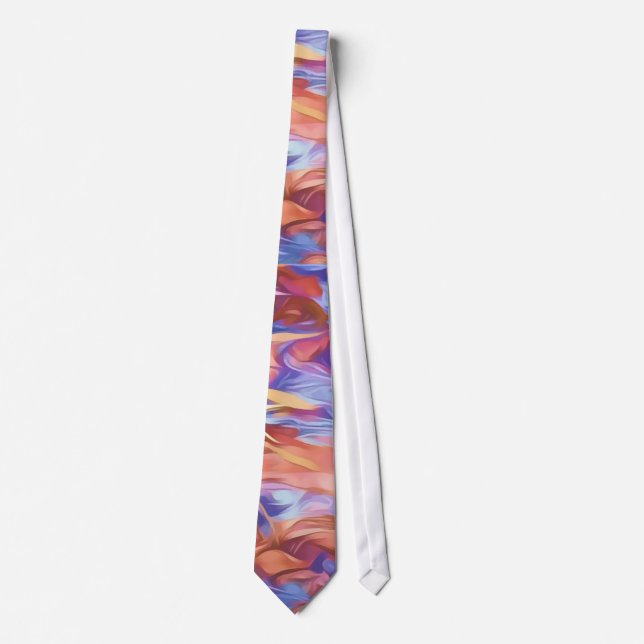 Abstract Floral Watercolor Colorful Tie (Front)