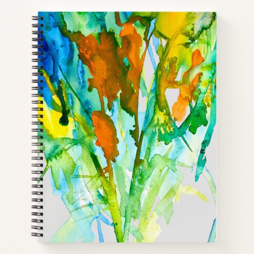 Abstract floral watercolor flowers notebook