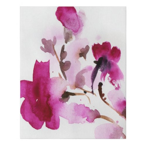 Abstract floral watercolor paintings 2 faux canvas print