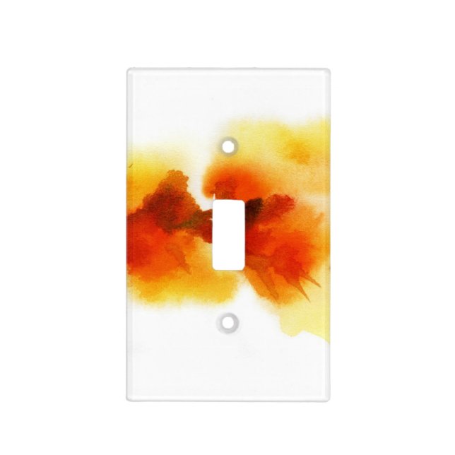 Abstract floral watercolor paintings 2 light switch cover (Front)