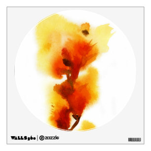 Abstract floral watercolor paintings 2 wall decal