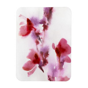 Abstract floral watercolor paintings 3 magnet