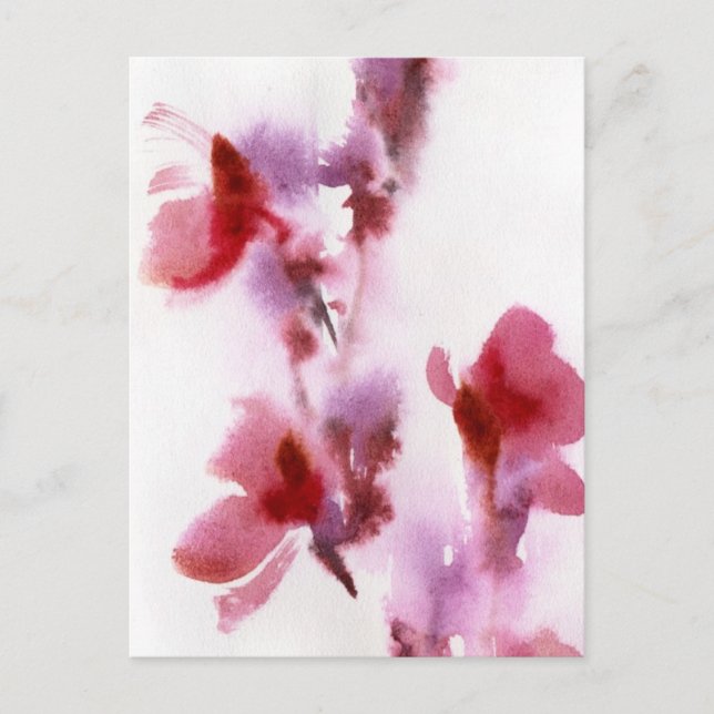 Abstract floral watercolor paintings 3 postcard (Front)