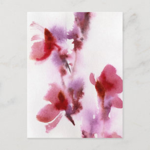 Abstract floral watercolor paintings 3 postcard