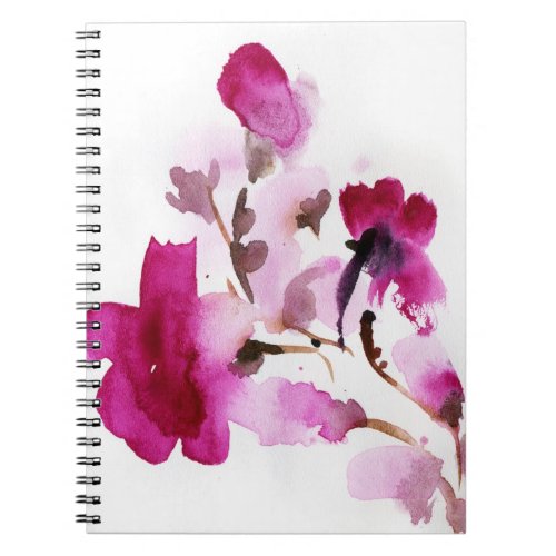 Abstract floral watercolor paintings 4 notebook