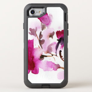 Abstract floral watercolor paintings 4 OtterBox defender iPhone SE/8/7 case