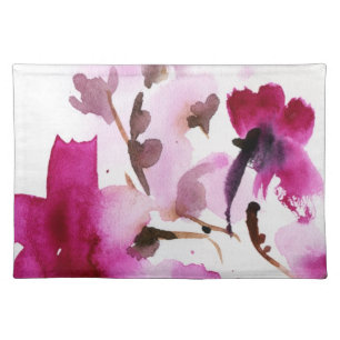 Abstract floral watercolor paintings 4 placemat