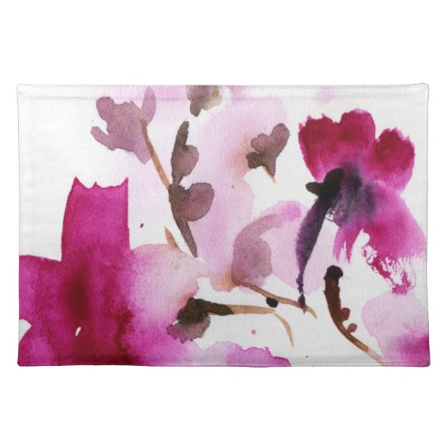 Abstract floral watercolor paintings 4 placemat (Front)