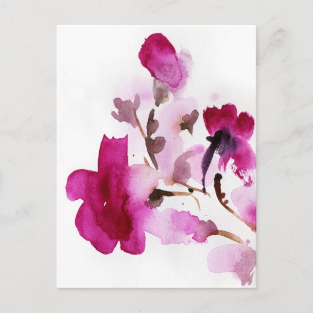 Abstract floral watercolor paintings 4 postcard (Front)